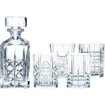 Nachtmann Highland 5 Piece Whiskey Set, Whiskey Decanter with 4 Glasses