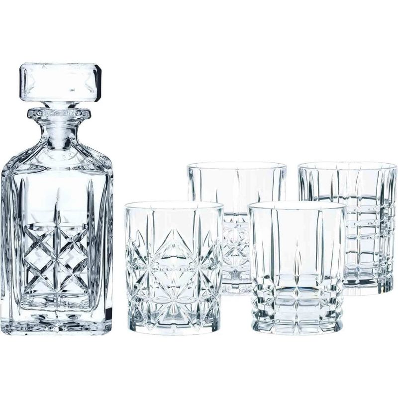 Nachtmann Highland 5 Piece Whiskey Set, Whiskey Decanter with 4 Glasses, 1 of 8