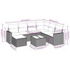 vidaXL 8 Piece Patio Sofa Set with Cushions Gray Poly Rattan - With Table - 3 of 4