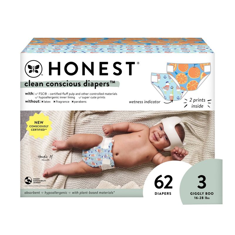 The Honest Company Clean Conscious Disposable Diapers - (Select Size and Pattern), 1 of 14