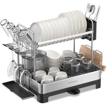 SONGMICS Dish Drying Rack - 2 Tier Dish Rack for Kitchen Counter