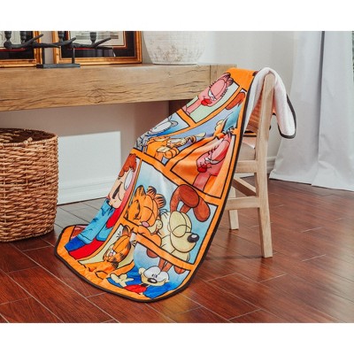 Garfield and Friends Colorful Fleece Throw Blanket 45 x 60 Inches