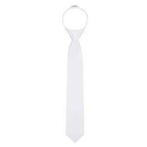 Jacob Alexander Boys' 14" Solid Color Pre-Tied Zipper Neck Tie - 1 of 4