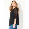 Catherines Women's Plus Size Petite Swiss Dot Tie Sleeve Blouse - 4 of 4