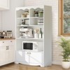 63" 5-Tier Bookcase with 6 Open Shelves & Hidden Storage Door - Adjustable Feet, Modern Floor Standing Shelf for Home Office - 3 of 4