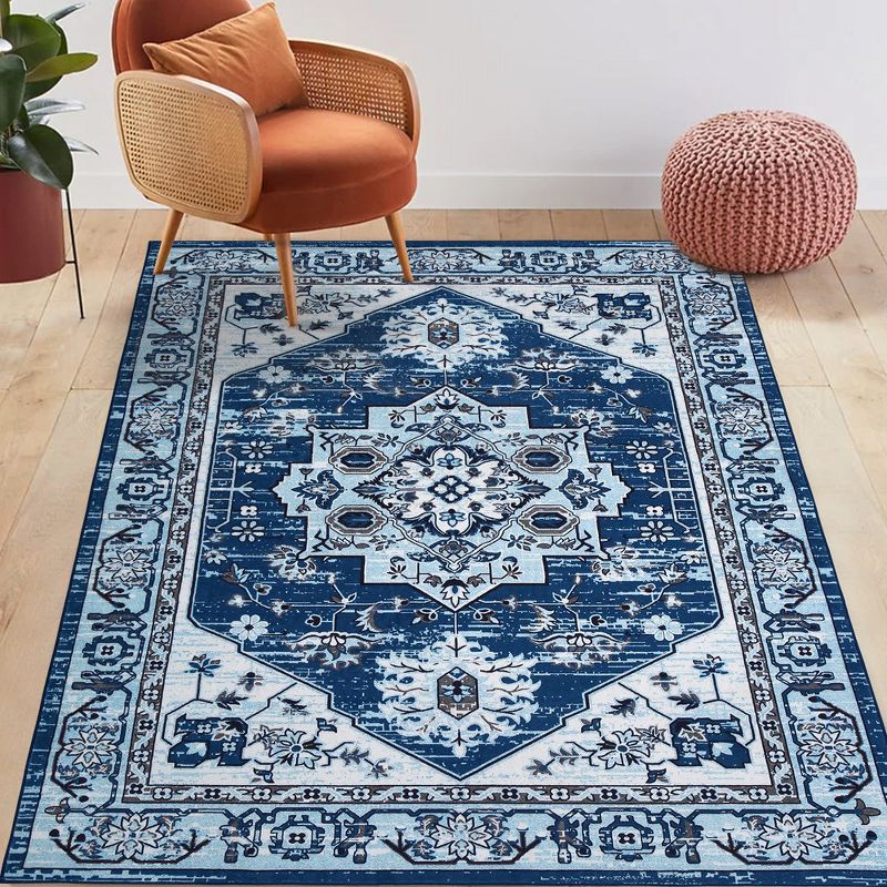 Machine Washable Rug Vintage Floral Washable Area Rugs with Non Slip Rugs for Living Room Bedroom, 1 of 9