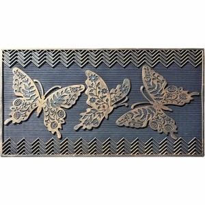 A1HC All Weather Rubber Door Mat, 18”X30”, Dirt Grabber Durable Welcome Doormat, Low Profile Entryway Mats for Home - 1 of 4