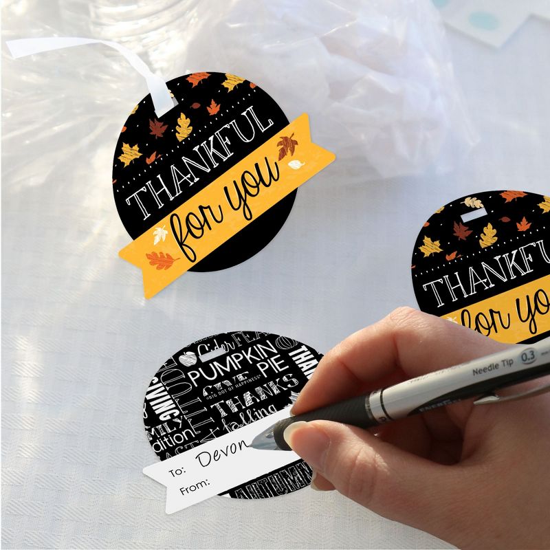 Big Dot of Happiness Give Thanks - Thanksgiving Party Clear Goodie Favor Bags - Treat Bags With Tags - Set of 12, 3 of 9