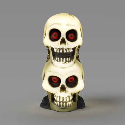 12" Stacked Skulls Blow Mold Halloween Decorative Prop Off-White - Hyde and EEK! Boutique™