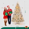 HONGGE 6.5ft Pre-Lit Holiday Christmas Pine Tree w/ Snow Flocked Branches, 250 Warm White Lights - 4 of 4