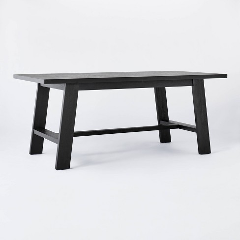 GOJANE 55.1 in. Rectangular Black Slate Stone Modern Dining Table