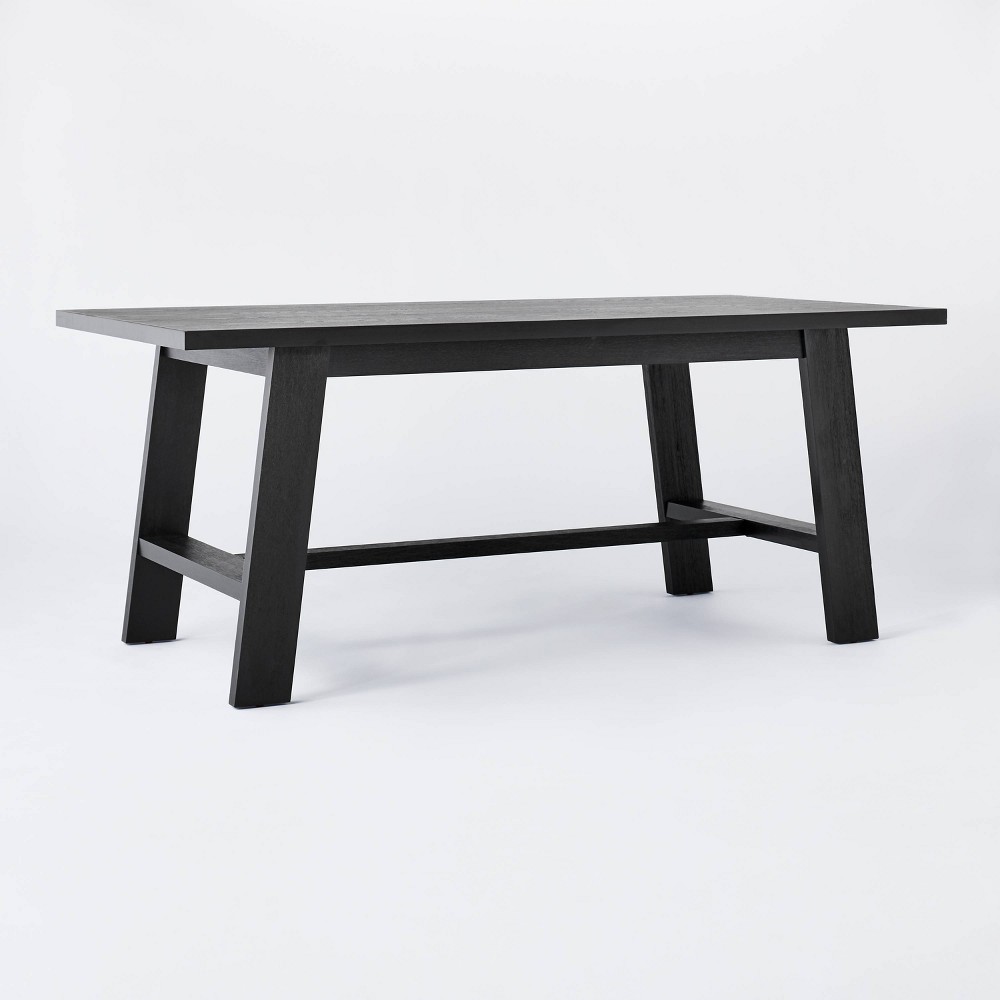 Photos - Garden & Outdoor Decoration 72" Linden Rectangular Wood Dining Table Black - Threshold™ designed with