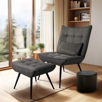 Neutypechic Upholstered Accent Chair with Ottoman