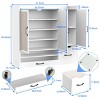 SEVOBAL Utility Storage Cabinets Multi-Functional Shoe Cabinet with Adjustable Shelves and Built-In Seat for Entryway, White, 41.34"*13.78"*39.37" - 3 of 4
