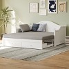 VYNXARIA White Twin Size Extendable Wood Daybed with Pop - Up Trundle and Storage Drawers - Ideal Wooden Sofa Bed for Living Room and Guest Room - 4 of 4
