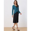 INSPIRE CHIC Women's Tie Front Long Sleeve Crop Ruffle Knit Cardigan Sweaters - 2 of 4