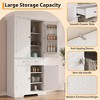 72in Tall Kitchen Pantry Cabinet, Farmhouse Large Cupboard Storage Cabinet with Adjustable Shelves 6 Door Racks for Living Dining Room Laundry - 4 of 4