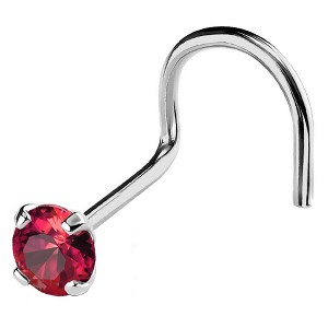 Jewelry Avalanche 22G 14K Gold Nose Screw Nose Stud with Ruby Gemstone - 1 of 2