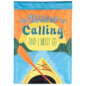 Dicksons Magnolia Garden The Water Is Calling And I Must Go Kayak Blue 18 x 13 Polyester Outdoor Garden Flag - 1 of 1