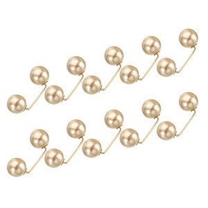 Unique Bargains Metal Decorative DIY Women's Clothing Dress Pearl Sewing Brooch Pins 10 Pcs - 1 of 4