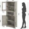 67" Freestanding Storage Cabinet - Glass Door Pantry with Adjustable Shelves for Kitchen/Laundry Room/Home Office - 2 of 4