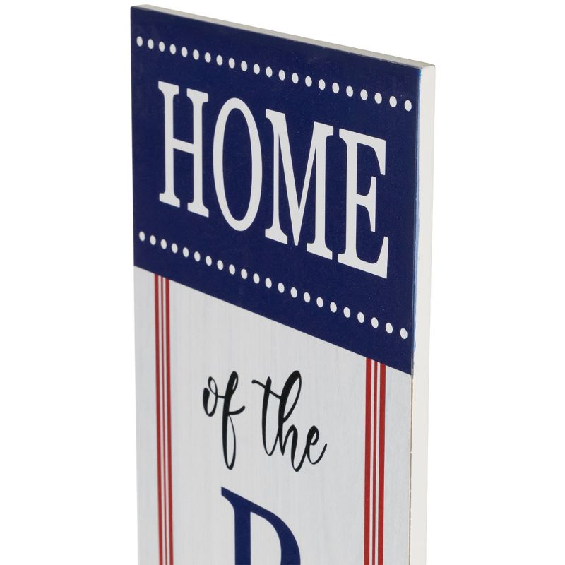 Northlight 36" Home of the Brave Patriotic Wooden Porch Board Sign Decoration, 5 of 7