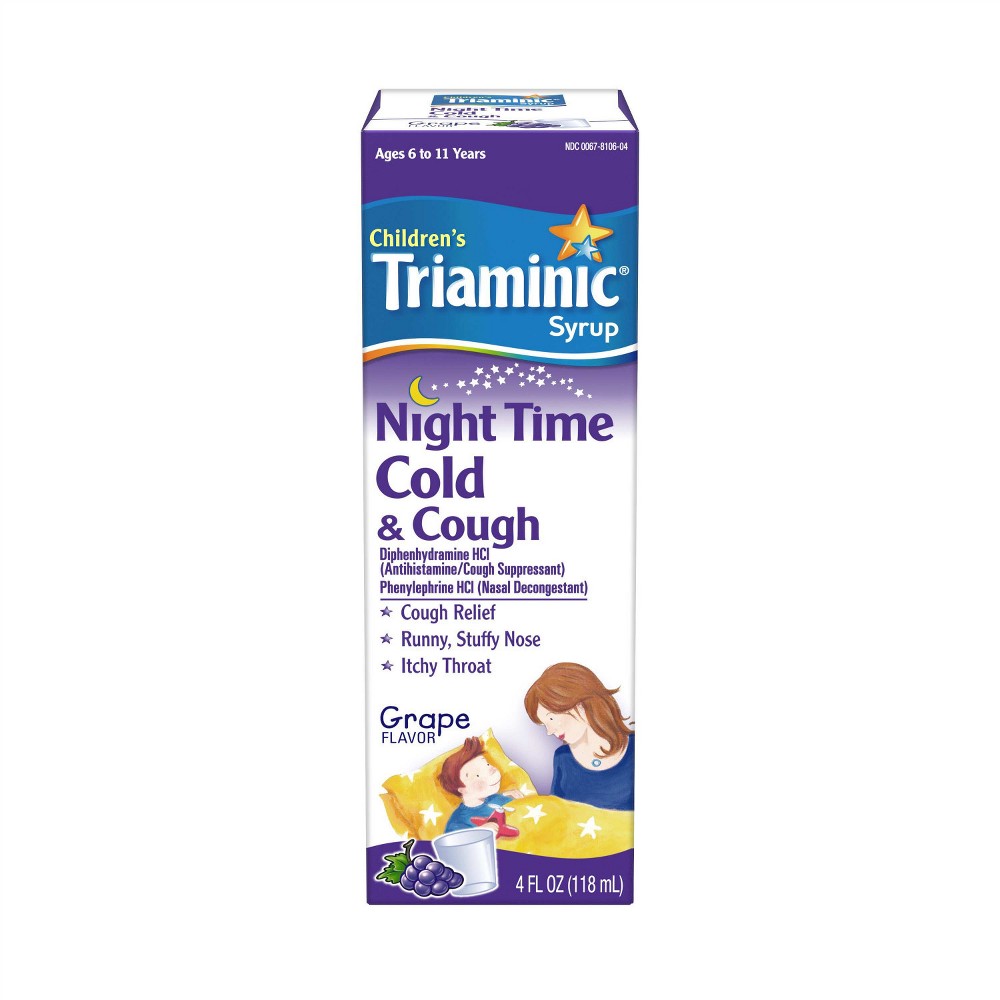 UPC 300436344045 product image for Triaminic Children's Nighttime Cold and Cough Syrup Grape - 4 oz | upcitemdb.com