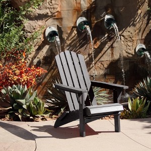 Gulches Folding Adirondack Chair, Ultra Durable Weather Resistant Design, Real Wood Look, Easy Folding with No Pins Needed, 300 lb Capacity, Black - 1 of 4