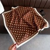 Anna-Kaci Women's Polka Dot Satin Square Scarf with Contrasting Border Trim 27x27in - 2 of 4