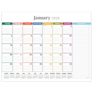 TF Publishing 22.5"x17.5" 2026 Rainbow Blocks Large Desk Pad Monthly Blotter Calendar - 1 of 4