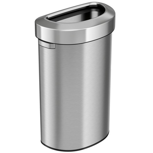 Rubbermaid Refine Stainless Steel Indoor Trash Can with Open Lid, 23 Gallon,  Silver (2147584)