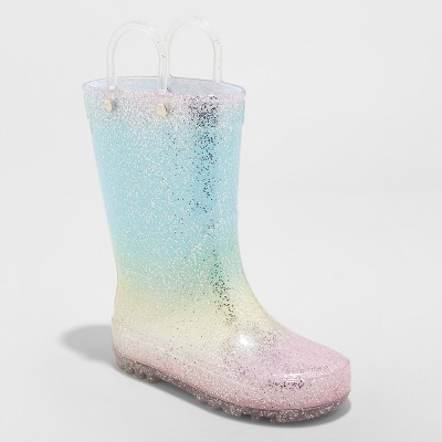 glitter rain booties