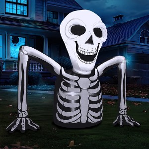 Joyfy 5.5 FT Halloween Inflatables Outdoor Decorations, Inflatable Skeleton Ground Breaker with LEDs for Halloween Party Yard Garden Lawn Decorations - 1 of 4