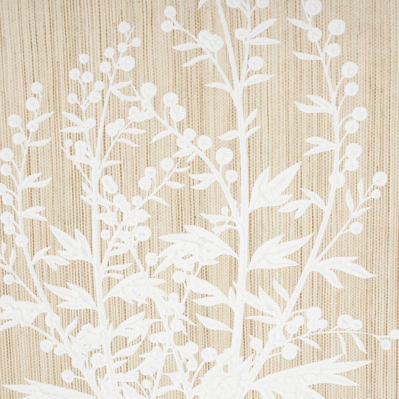 Olivia &#38; May 31&#34;x24&#34; Wood Floral Textured Wall Decor with White Painted Accents and Beaded Frame Cream, 4 of 8