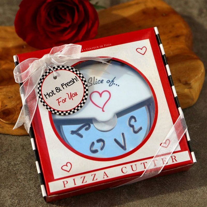 Kate Aspen "A Slice of Love" Stainless-Steel Pizza Cutter in Miniature Pizza Box, (Set of 4) | 13015NA, 4 of 6