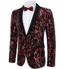 Coolmee Men's Shiny Sequin Blazer Jacket Stylish One Button Tuxedo Suit Jackets for Party Dinner Prom - 2 of 4
