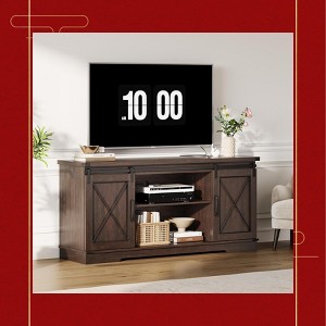 Garvee Farmhouse TV Stand for 65-Inch TVs - Entertainment Center with Sliding Barn Doors, Adjustable Shelves, and Ample Storage Space - 1 of 4