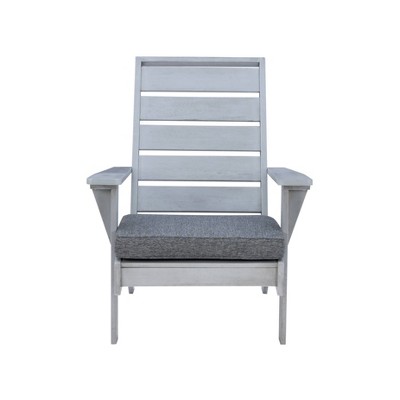 Rockport Gray Acacia Wood Outdoor Chair with Cushion