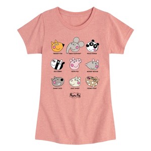 Girls' - Peppa Pig - Freddy Emily Peggi Zoe Mandy Danny Suzy Pedro Fitted Short Sleeve Graphic T-Shirt - 1 of 4