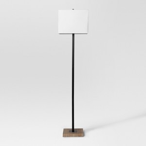Modern Wood Square Floor Lamp Black Lamp Only - Project 62