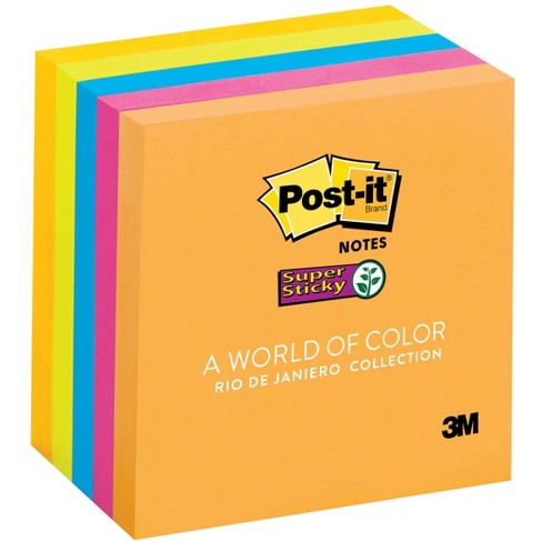 4x4 in 6 Pads/Pack 90 Sheets/Pad Post-it Super Sticky Notes Bright Colors 