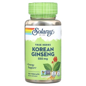 Solaray True Herbs, Korean Ginseng, 550 mg, 100 VegCaps - 1 of 2