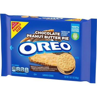 Oreo Chocolate Peanut Butter Pie Sandwich Cookies Family Size - 17oz ...