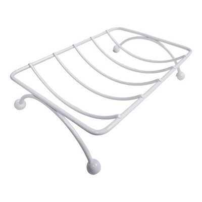 Evideco French Home Goods Self-Draining Metal Wire Soap Dish Holder for Bathroom and Kitchen – Compact Design to Keep Soap Dry and Hygienic