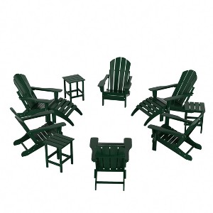 WestinTrends Malibu HDPE Outdoor Patio Folding Poly Adirondack Chair (12-Piece Set) - 1 of 4