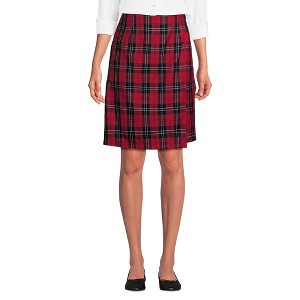 Lands' End School Uniform Women's Plaid  A Line Tab Skort Top of Knee - 1 of 4