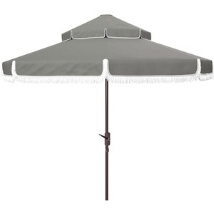 Milan Fringe 9Ft Double Top Crank Umbrella - PAT8208 - Safavieh - 1 of 4