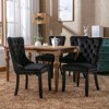 CENGHU Modern Velvet Upholstered Dining Chairs Set of 2, Kitchen Side Chairs with Wood Legs and Nailhead Trim, for Dining Room, Living Room - 3 of 4