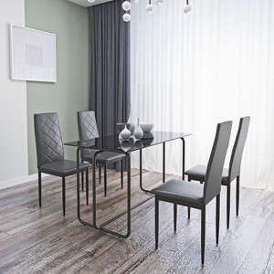CAVINAS Dining Table Kitchen Table Modern Rectangular Tempered Glass Dining Table - 1 of 4