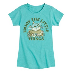 Girls' - The Mandalorian - Enjoy The Little Things Fitted Short Sleeve Graphic T-Shirt - 1 of 4